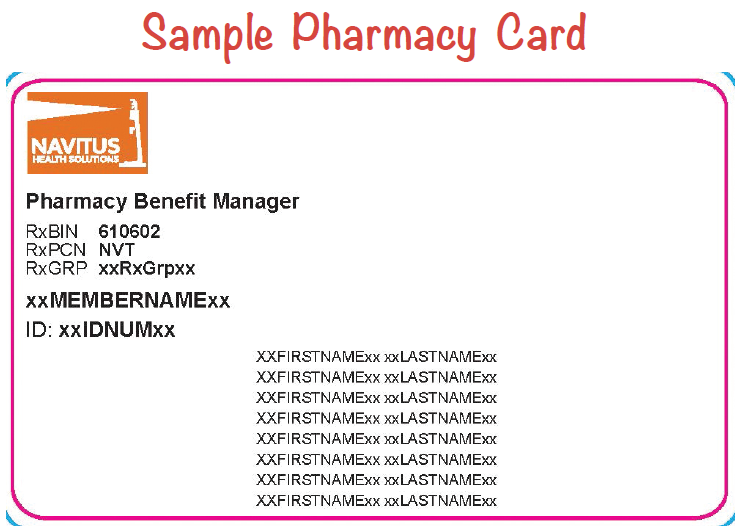 Navitus Sample Pharmacy Card